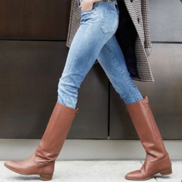 J. Crew Field Boots Riding Leather Equestrian Classic Minimalist Olive Green 6 - Picture 2 of 14